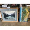 Image 1 : FRAMED VANCOUVER & COAST MOUNTAINS KETTLER MAP/FRAMED MALIGNE LAKE JASPER PARK BY LAWREN HARRIS