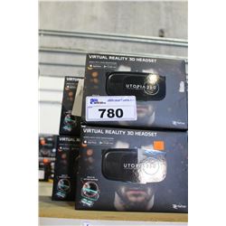 LOT OF FOUR UTOPIA 360 VIRTUAL REALITY 3D HEADSETS