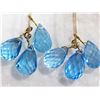 Image 2 : 10KT  GOLD CHANDELIER STYLE EARRINGS WITH GENUINE BLUE TOPAZ(APP1OCT)HANDCRAFTED IN CANADA