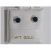 Image 1 : 14KT GOLD EARRING WITH BLUE DIAMOND (0.38CT) RETAIL VALUE APPRAISAL $1300 MADE IN CANADA