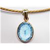 Image 2 : 14KT GOLD PENDANT WITH LASER CUT BLUE TOPAZ(2CT) ON HIGH FASHION CORD HANDCRAFTED IN CANADA