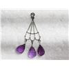 Image 2 : 14KT GOLD CHANDELIER STYLE PENDANT WITH BRIOLETTE AMETHYST (5CT) RETAIL $1000
