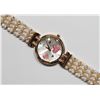 Image 2 : FRESH WATER PEARL CRYSTAL ROSE GOLD COLOURED WATCH. RETAIL $400