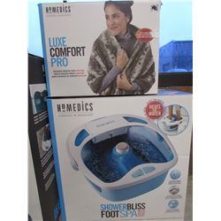 HOMEDICS SHOWER BLISS FOOT SPA WITH HEAT/HOMEDICS LUXE COMFORT PRO HEAT BLANKET