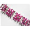 Image 2 : STERLING SILVER RUBY HAND ASSEMBLED BRACELET. RETAIL $1000