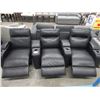 Image 2 : 5 PIECE LEATHER ELECTRIC RECLINING HOME THEATER SET