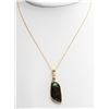 Image 2 : 10K YELLOW GOLD AMMOLITE DIAMOND PENDANT NECKLACE. INSURANCE VALUE $1890