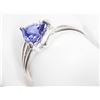 Image 2 : 14K WHITE GOLD TANZANITE (1.27CT) 3 DIAMOND (0.06CT) RING. INSURANCE VALUE $2300