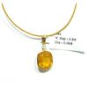 Image 2 : 14K YELLOW GOLD YELLOW SAPPHIRE (5.20CT) DIAMOND (0.03CT) CANADIAN MADE STERLING PENDANT