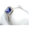 Image 2 : 10K WHITE GOLD TANZANITE (1.10CT) DIAMOND (0.34CT) HALO RING. INSURANCE VALUE $3300