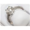 Image 2 : 14K WHITE GOLD DIAMOND (1.23CT) WITH SIDE DIAMONDS (0.20CT) HALO RING. INSURANCE VALUE $9572