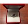 Image 2 : CERTIFED GARNET & DIAMOND SWEETHEART RING. 1CT OVAL GARNET, SI CLARITY WITH 2 SHOULDER DIAMONDS,