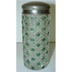 GREEN DOT DECORATED GLASS SUGAR SHAKER