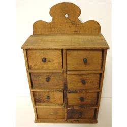 PRIMITIVE OAK 8 DRAWER SPICE CHEST