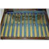 Image 3 : SILVERPLATE FISH FLATWARE SET W/OAK CASE