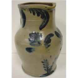 PENNSYLVANIA BLUE DEC. STONEWARE PITCHER