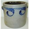 Image 1 : BLUE DEC. STONEWARE CROCK W/HANDLES
