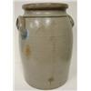 Image 5 : BLUE DECORATED STONEWARE CROCK W/EARS