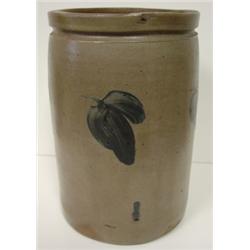BLUE DECORATED STONEWARE CROCK