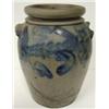 Image 1 : BLUE DEC. STONEWARE CROCK W/EARS