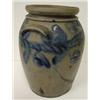 Image 2 : BLUE DEC. STONEWARE CROCK W/EARS
