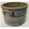 Image 2 : BLUE DEC. STONEWARE CROCK W/EARS