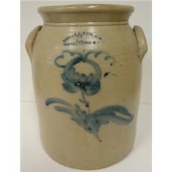 NEW YORK BLUE DEC. STONEWARE CROCK
