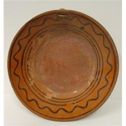 VIRGINIA REDWARE MILK BOWL