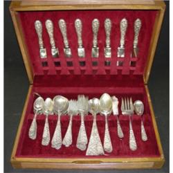63 PCS. OF STIEFF STERLING SILVER FLATWARE W/CASE