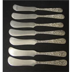 7 S. KIRK & SON STERLING SILVER BUTTER SPREADS