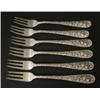 Image 1 : SET OF 6 STIEFF STERLING SILVER HORS D'OEUVRES FORKS