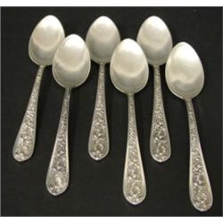 SET OF 6 STIEFF STERLING TEA SPOONS
