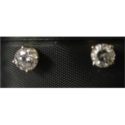 14 KT. YELLOW GOLD DIAMOND STUD EARRINGS