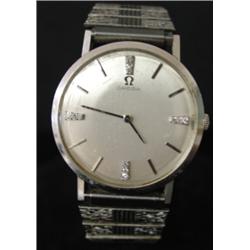 MAN'S 14 KT. WHITE GOLD "OMEGA" WATCH