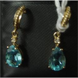 14 KT. YELLOW GOLD TOPAZ STUD EARRINGS