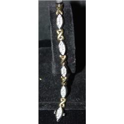 LADIES GOLD TENNIS BRACELET WITH DIAMONDS