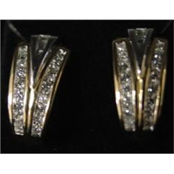 14 KT. YELLOW GOLD DIAMOND EARRINGS