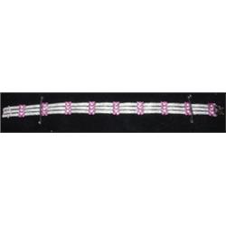 14 KT. WHITE GOLD DIAMOND & RUBY TENNIS BRACELET