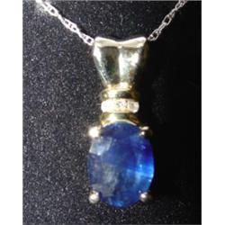 14 KT. YELLOW GOLD SAPPHIRE & DIAMOND NECKLACE