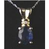 Image 2 : 14 KT. YELLOW GOLD SAPPHIRE & DIAMOND NECKLACE