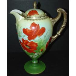 GERMAN PORCELAIN HAND PAINTED EWER
