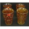 Image 1 : 4 MARIGOLD CARNIVAL GLASS TUMBLERS
