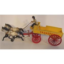 CAST IRON HORSE DRAWN WAGON