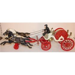 CAST IRON HORSE DRAWN FIRE PUMPER