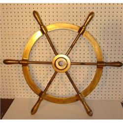 WORLD WAR 2 BRASS SHIP'S WHEEL