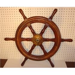 WOODEN SHIP'S WHEEL
