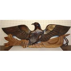 CARVED WOODEN EAGLE