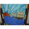 Image 2 : STAINED GLASS WINDOW WITH SHIP SCENE