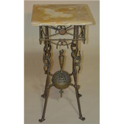 BRASS MARBLE TOP PLANT STAND