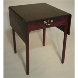 CHIPPENDALE WALNUT DROP LEAF WORK TABLE